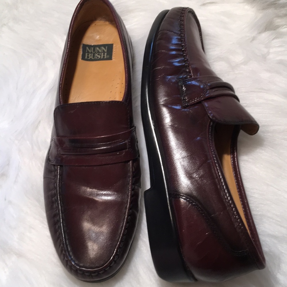 Nunn Bush Penny Loafers Leather Uppers 10 1/2 W